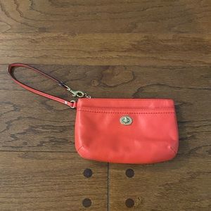 Coach Wristlet Orange Like New!